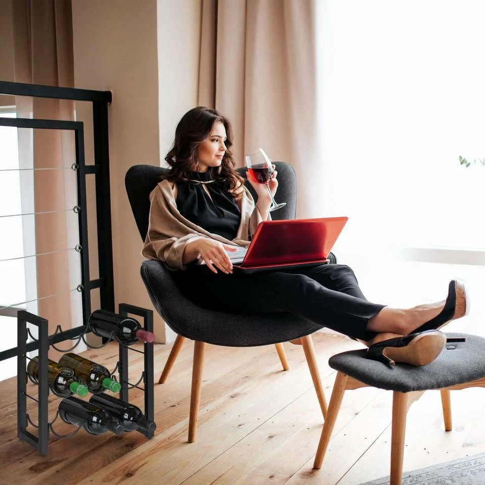 relaxdays Weinregal »Schwarzes Weinregal für 9 Flaschen« 3 relaxdays Weinregal »Schwarzes Weinregal für 9 Flaschen« – Bild 3