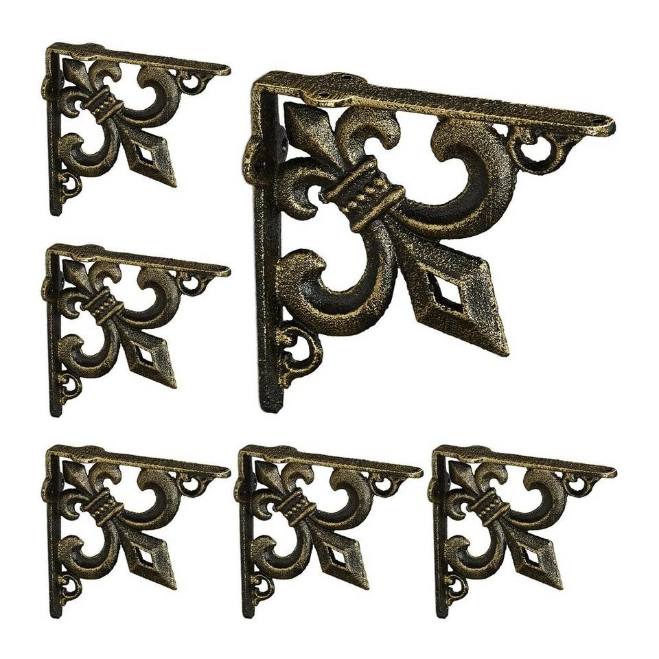 relaxdays Wandregalhalter »6 x Regalwinkel Gusseisen antik bronze« 1 relaxdays Wandregalhalter »6 x Regalwinkel Gusseisen antik bronze«