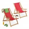 relaxdays Gartenliege »Liegestuhl aus Holz im 2er Set«