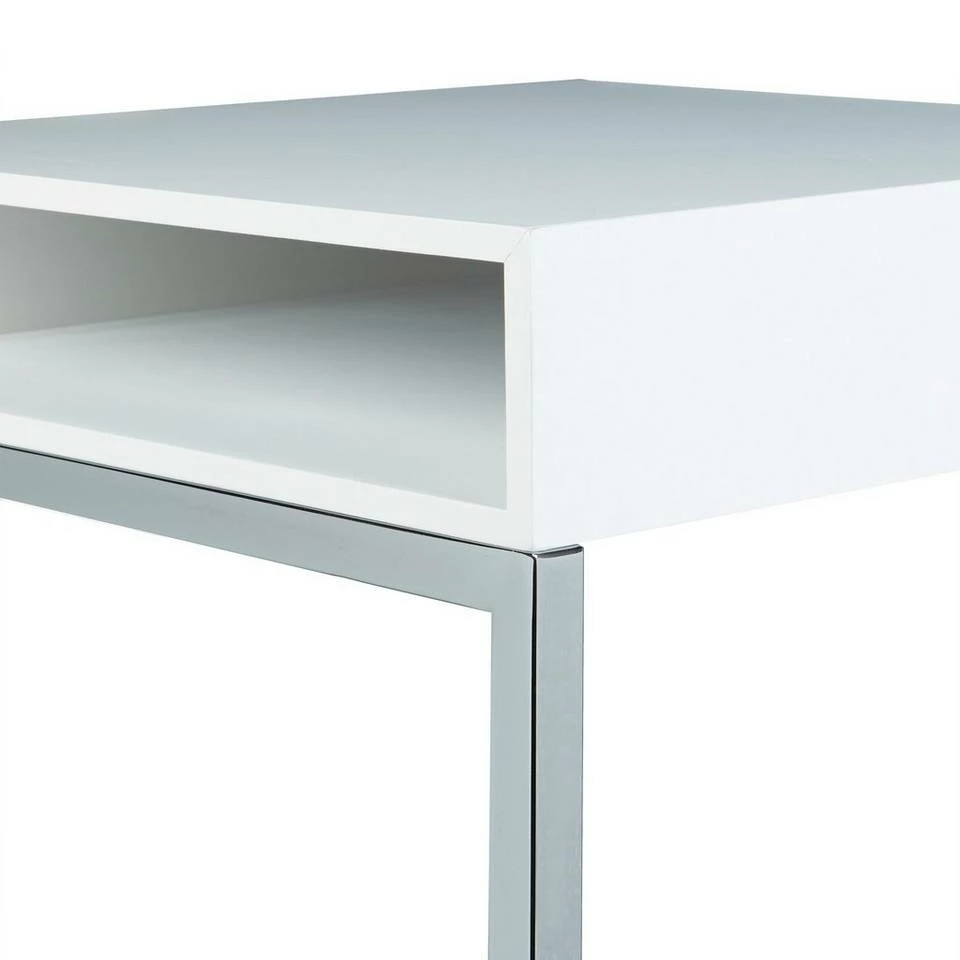 relaxdays Beistelltisch »Beistelltisch mit Metallbein«, Weiß Braun Silber, Weiß Silber 5 relaxdays Beistelltisch »Beistelltisch mit Metallbein«, Weiß Braun Silber, Weiß Silber – Bild 5