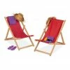 relaxdays Gartenliege »Liegestuhl Holz 2er Set klappbar rot«