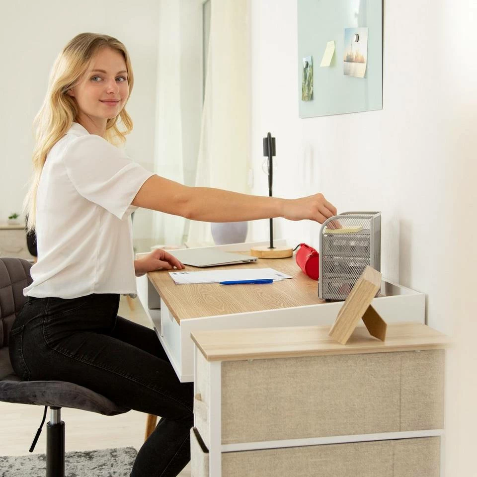 relaxdays Schreibtischaufsatz »Schreibtischorganizer Mesh 3 Schubladen«, Silber Schwarz 2 relaxdays Schreibtischaufsatz »Schreibtischorganizer Mesh 3 Schubladen«, Silber Schwarz – Bild 2