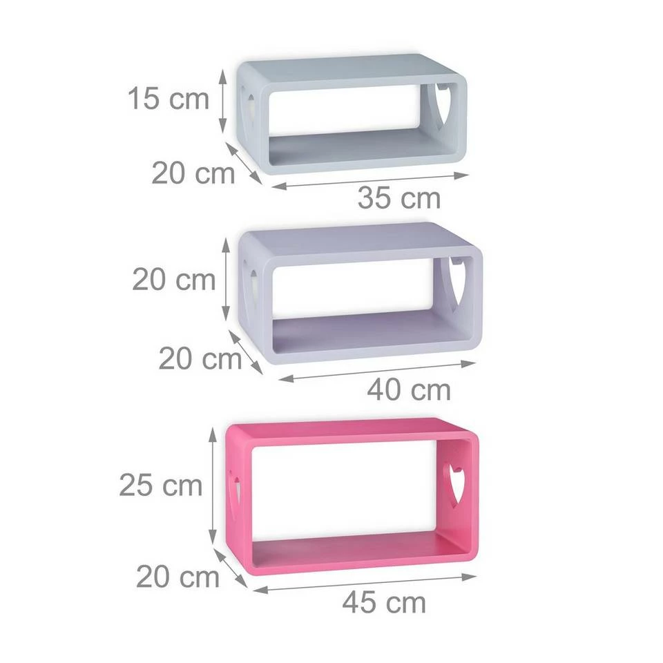 relaxdays Wandregal »Wandregal Herz 3er Set« 3 relaxdays Wandregal »Wandregal Herz 3er Set« – Bild 3