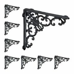 relaxdays Wandregalhalter »8 x Regalwinkel antik schwarz«