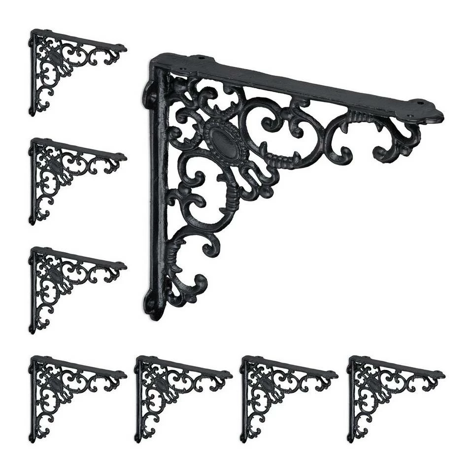 relaxdays Wandregalhalter »8 x Regalwinkel antik schwarz« 1 relaxdays Wandregalhalter »8 x Regalwinkel antik schwarz«