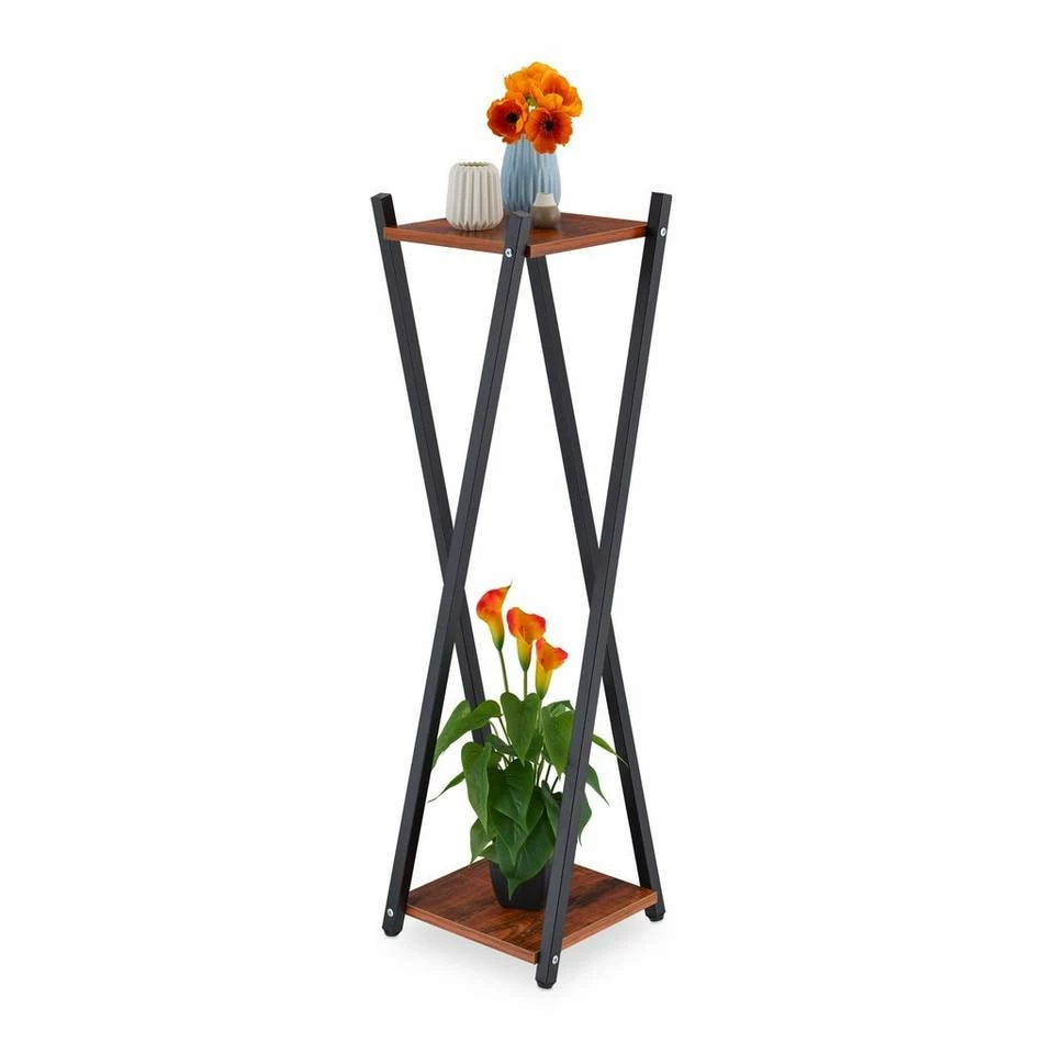 relaxdays Blumenhocker »XL Blumenständer mit 2 Ebenen«, Dunkelbraun Dunkelbraun Schwarz, Weiß Schwarz, Hellbraun Schwarz 1 relaxdays Blumenhocker »XL Blumenständer mit 2 Ebenen«, Dunkelbraun Dunkelbraun Schwarz, Weiß Schwarz, Hellbraun Schwarz