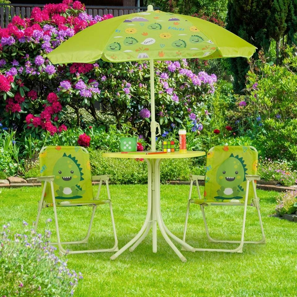 relaxdays Campingstuhl »Camping Kindersitzgruppe mit Schirm«, Monster Pink, Grau, Blau, Grün 2 relaxdays Campingstuhl »Camping Kindersitzgruppe mit Schirm«, Monster Pink, Grau, Blau, Grün – Bild 2