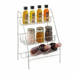 relaxdays Gewürzregal »Gewürzregal Metall Silber«