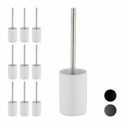 relaxdays Badezimmer-Set »10 x WC-Garnitur Keramik weiß«