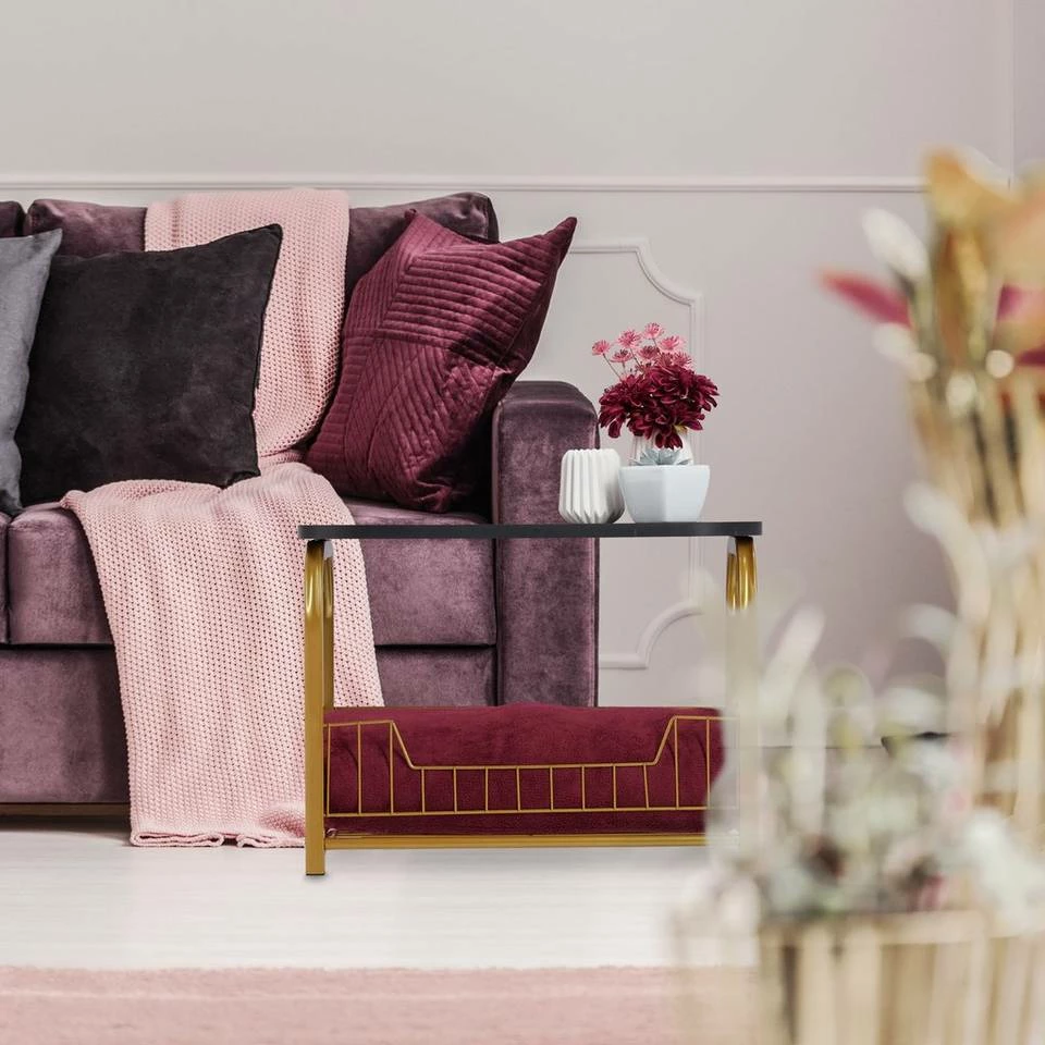 relaxdays Beistelltisch »Beistelltisch Aufbewahrung«, Schwarz Schwarz Gold, Weiß 2 relaxdays Beistelltisch »Beistelltisch Aufbewahrung«, Schwarz Schwarz Gold, Weiß – Bild 2