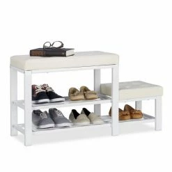 relaxdays Schuhbank »Schuhbank mit Hocker«, Braun Schwarz, Dunkelbraun Schwarz, Creme Wei&szlig; -Deutschland Möbel Verkäufe 2024 a9ac3468 188a 5a39 b39a b75b8702588f