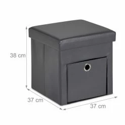 relaxdays Sitzhocker »Grauer Sitzhocker mit Schublade«, faltbar -Deutschland Möbel Verkäufe 2024 ab2e2a81 4b79 5ece b19e dfdfb477ea0b