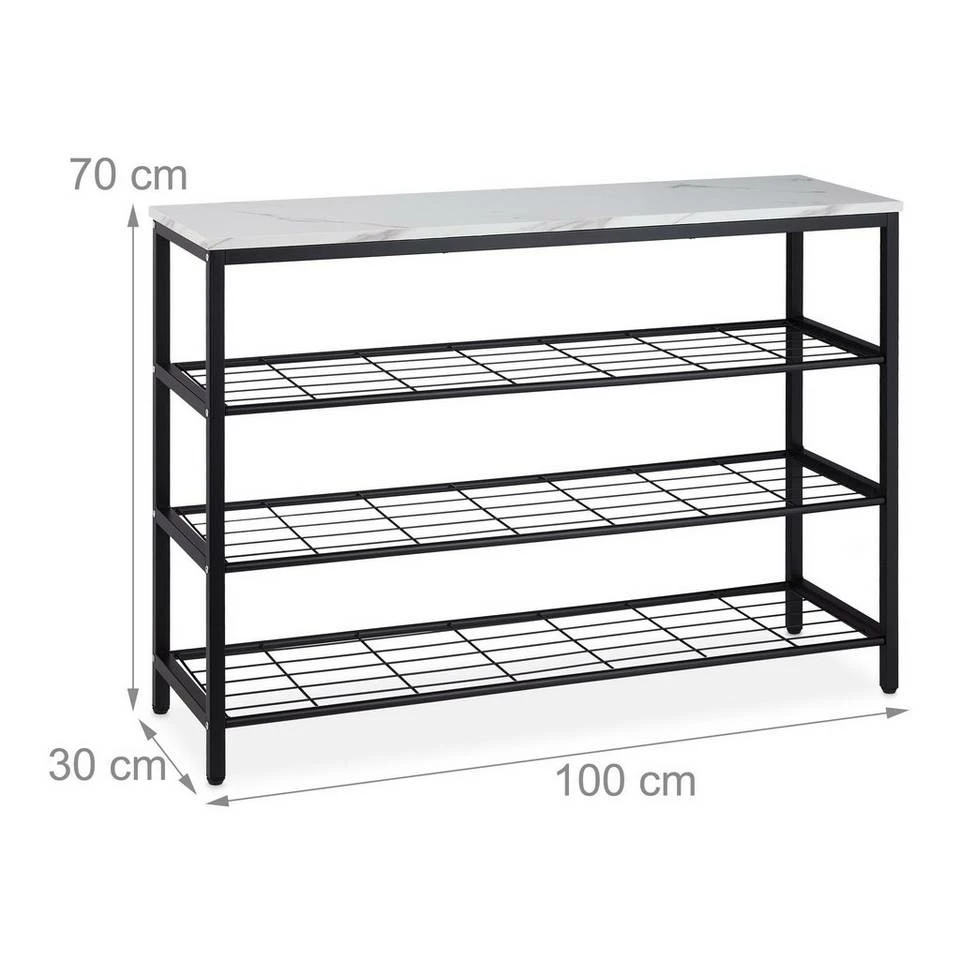 relaxdays Konsolentisch »Konsolentisch mit 4 Ebenen«, Weiß Weiß Schwarz, Braun Schwarz 4 relaxdays Konsolentisch »Konsolentisch mit 4 Ebenen«, Weiß Weiß Schwarz, Braun Schwarz – Bild 4