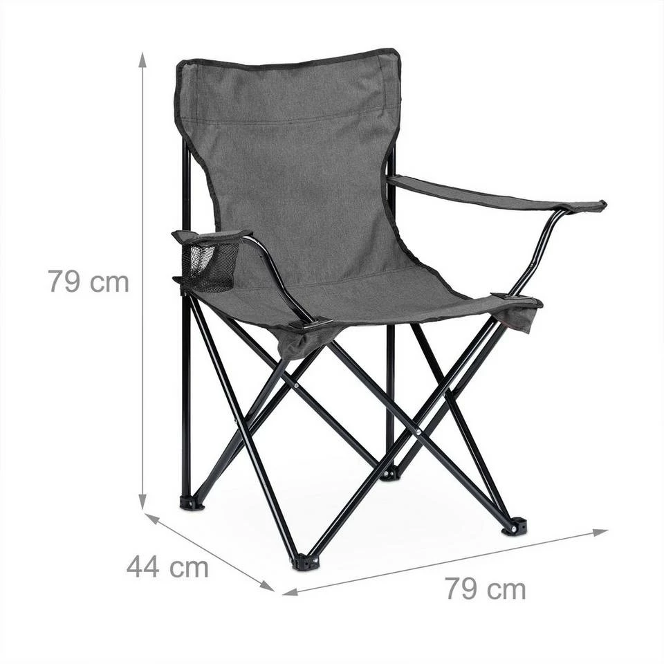 relaxdays Campingstuhl »Campingstuhl mit Getränkehalter«, Grau Dunkelrot Schwarz, Grau Schwarz, Beige Schwarz 4 relaxdays Campingstuhl »Campingstuhl mit Getränkehalter«, Grau Dunkelrot Schwarz, Grau Schwarz, Beige Schwarz – Bild 4
