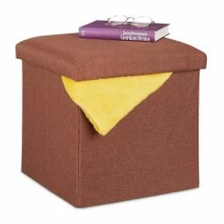 relaxdays Sitzhocker »Sitzhocker mit Stauraum«, Braun Grau, Anthrazit, Weiß