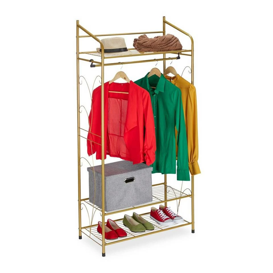 relaxdays Kleiderständer »Kleiderständer mit 3 Ablagen«, Silber Gold, Weiß 12 relaxdays Kleiderständer »Kleiderständer mit 3 Ablagen«, Silber Gold, Weiß – Bild 12