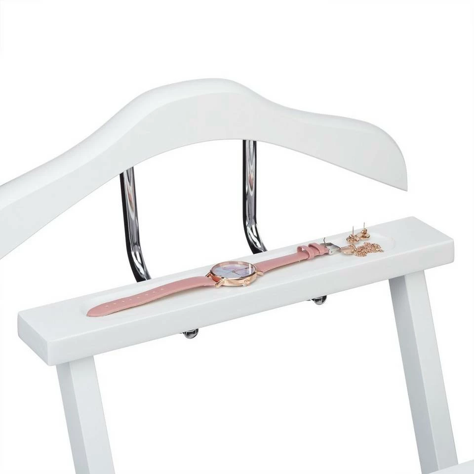 relaxdays Herrendiener »Herrendiener Holz zum Klappen«, Weiß Anthrazit Silber, Weiß Silber 8 relaxdays Herrendiener »Herrendiener Holz zum Klappen«, Weiß Anthrazit Silber, Weiß Silber – Bild 8