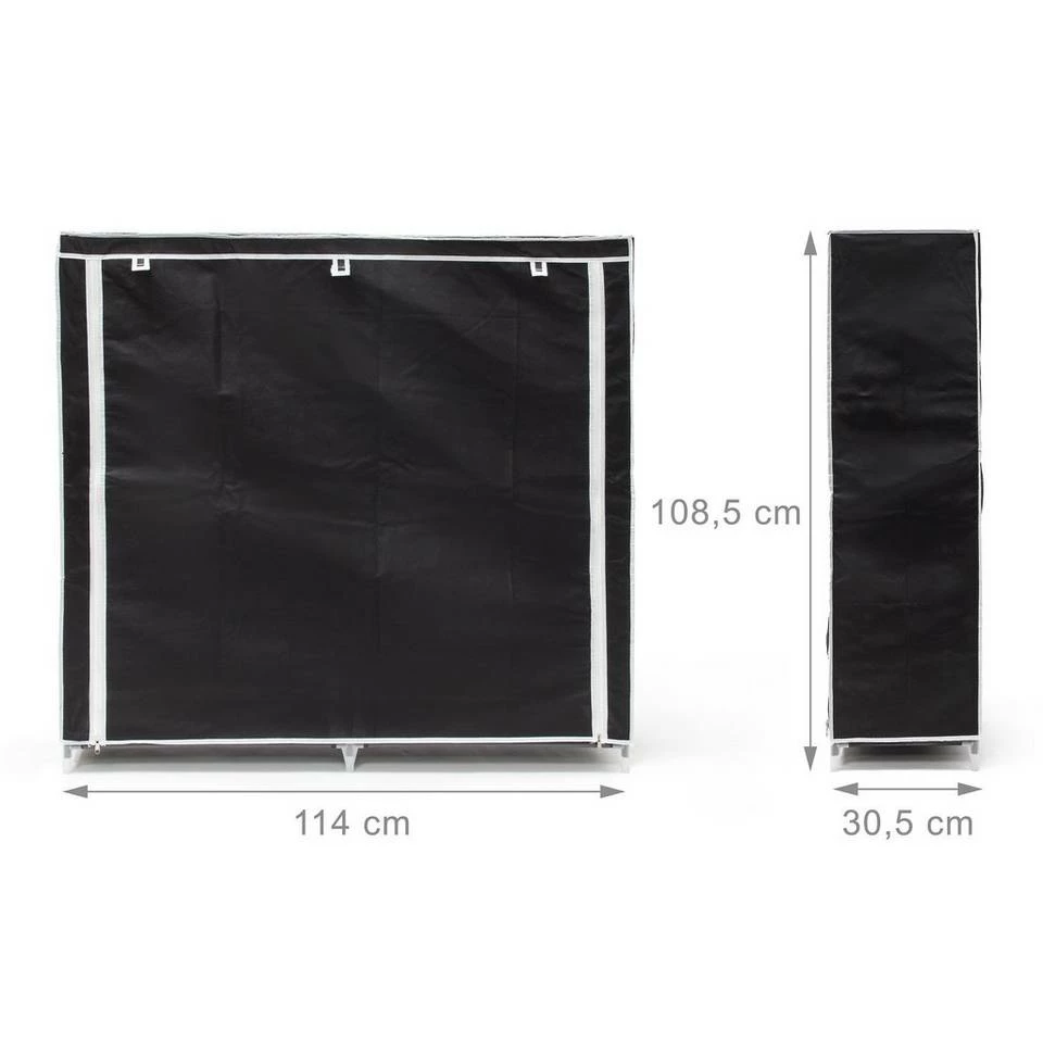 relaxdays Schuhschrank »2 x Schuhschrank VALENTIN breit schwarz« 3 relaxdays Schuhschrank »2 x Schuhschrank VALENTIN breit schwarz« – Bild 3