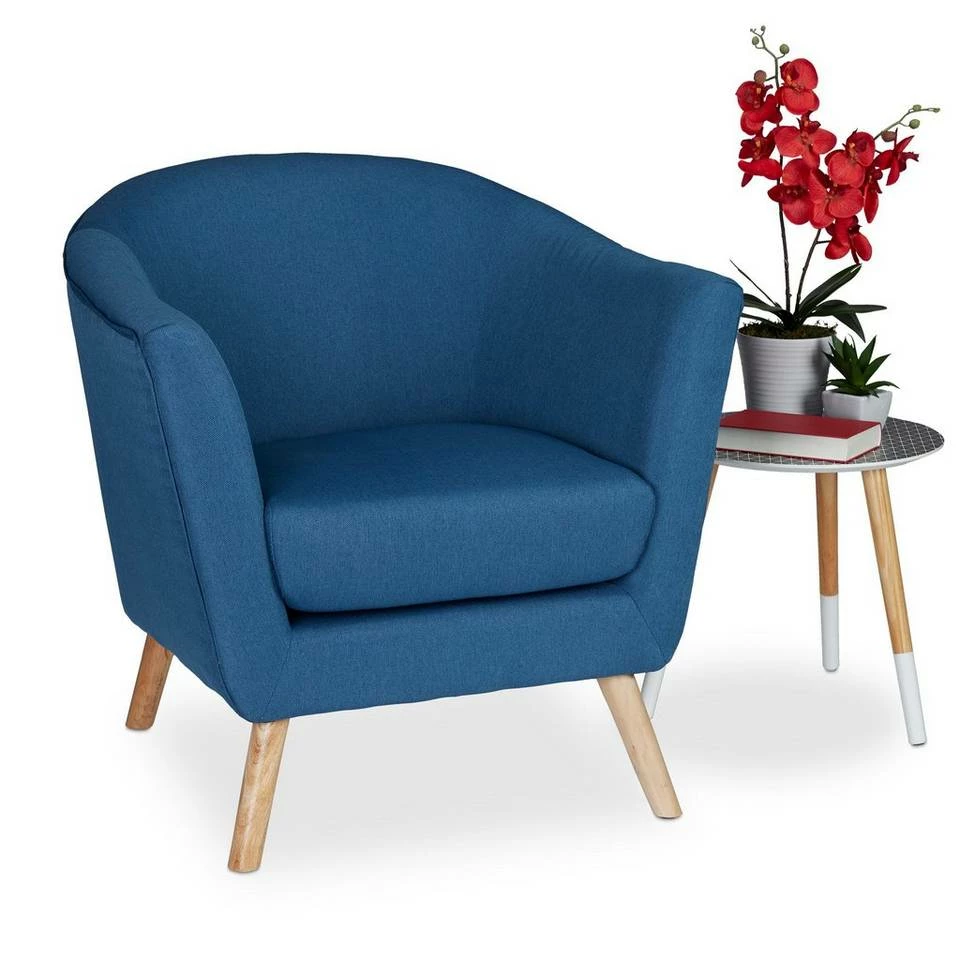 relaxdays Cocktailsessel »Retro Cocktailsessel blau« 1 relaxdays Cocktailsessel »Retro Cocktailsessel blau«