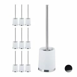 relaxdays Badezimmer-Set »10 x WC-Garnitur rund weiß«