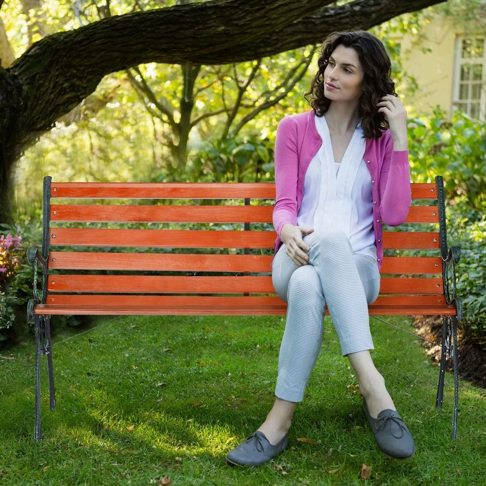 relaxdays Gartenbank »Gartenbank Holz Gusseisen« 3 relaxdays Gartenbank »Gartenbank Holz Gusseisen« – Bild 3