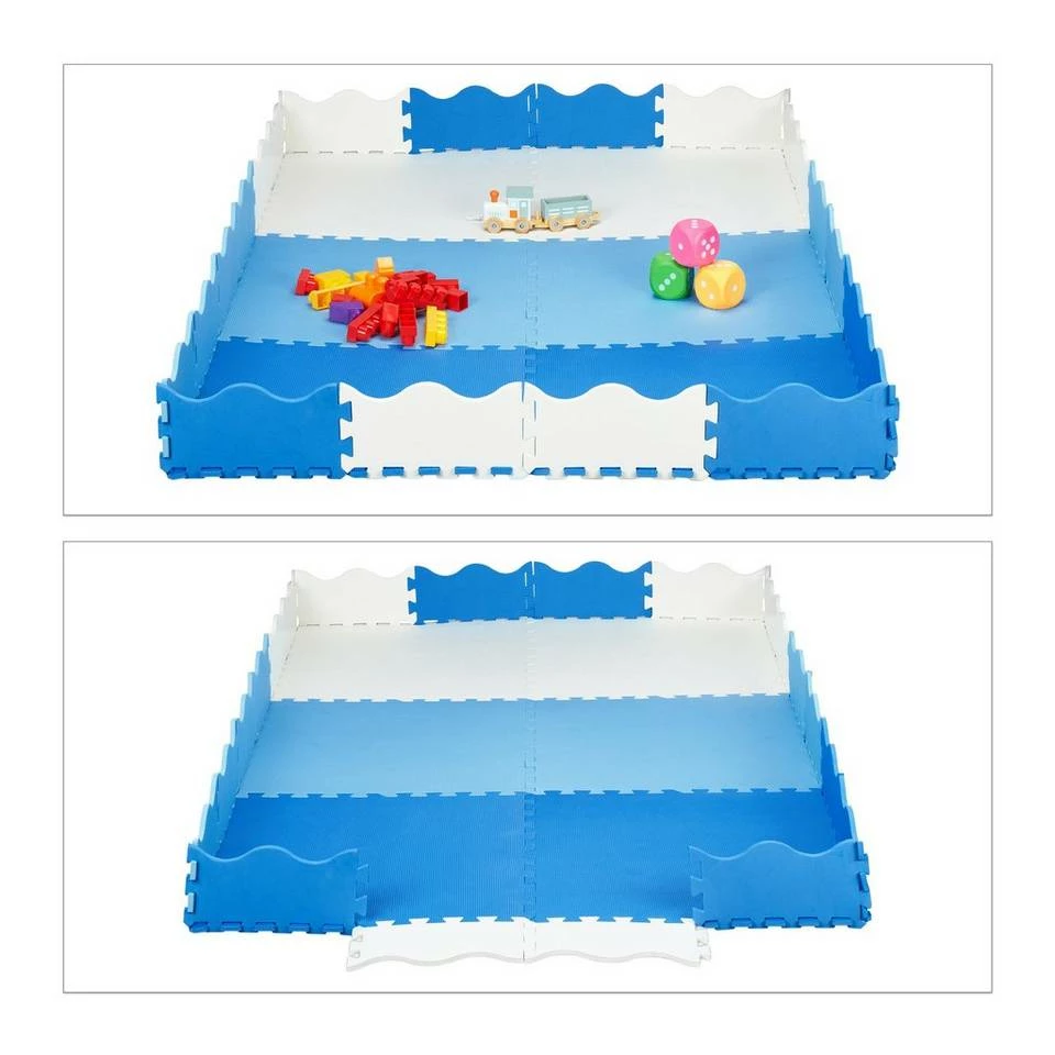 relaxdays Bodenschutzmatte »Puzzlematte mit Rand 177 x117 cm«, Set, Blau Weiß Hellblau Blau, Weiß Grau Anthrazit 7 relaxdays Bodenschutzmatte »Puzzlematte mit Rand 177 x117 cm«, Set, Blau Weiß Hellblau Blau, Weiß Grau Anthrazit – Bild 7