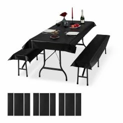 relaxdays Bierzeltgarnitur »12x Bierzeltgarnitur Auflage schwarz«