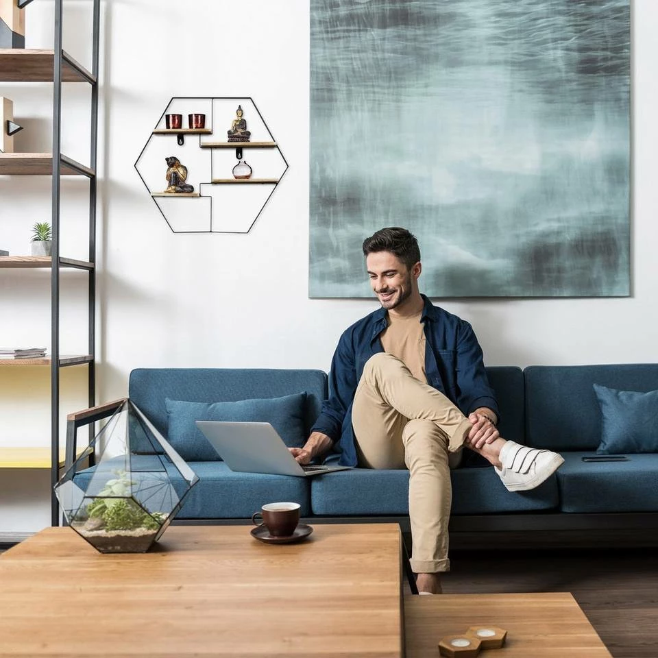 relaxdays Wandregal »Hexagon Regal für die Wand« 2 relaxdays Wandregal »Hexagon Regal für die Wand« – Bild 2