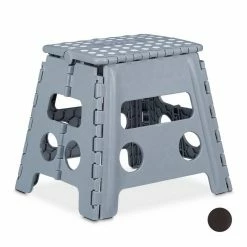 relaxdays Tritthocker »Klapphocker faltbar L«, hellgrau Grau Weiß, Anthrazit Weiß, Weiß Schwarz