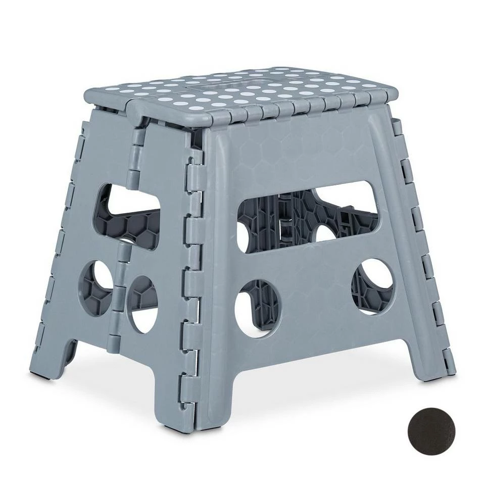 relaxdays Tritthocker »Klapphocker faltbar L«, hellgrau Grau Weiß, Anthrazit Weiß, Weiß Schwarz 1 relaxdays Tritthocker »Klapphocker faltbar L«, hellgrau Grau Weiß, Anthrazit Weiß, Weiß Schwarz