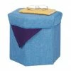relaxdays Sitzhocker »Sitzhocker mit Stauraum«, Blau Anthrazit, Grau