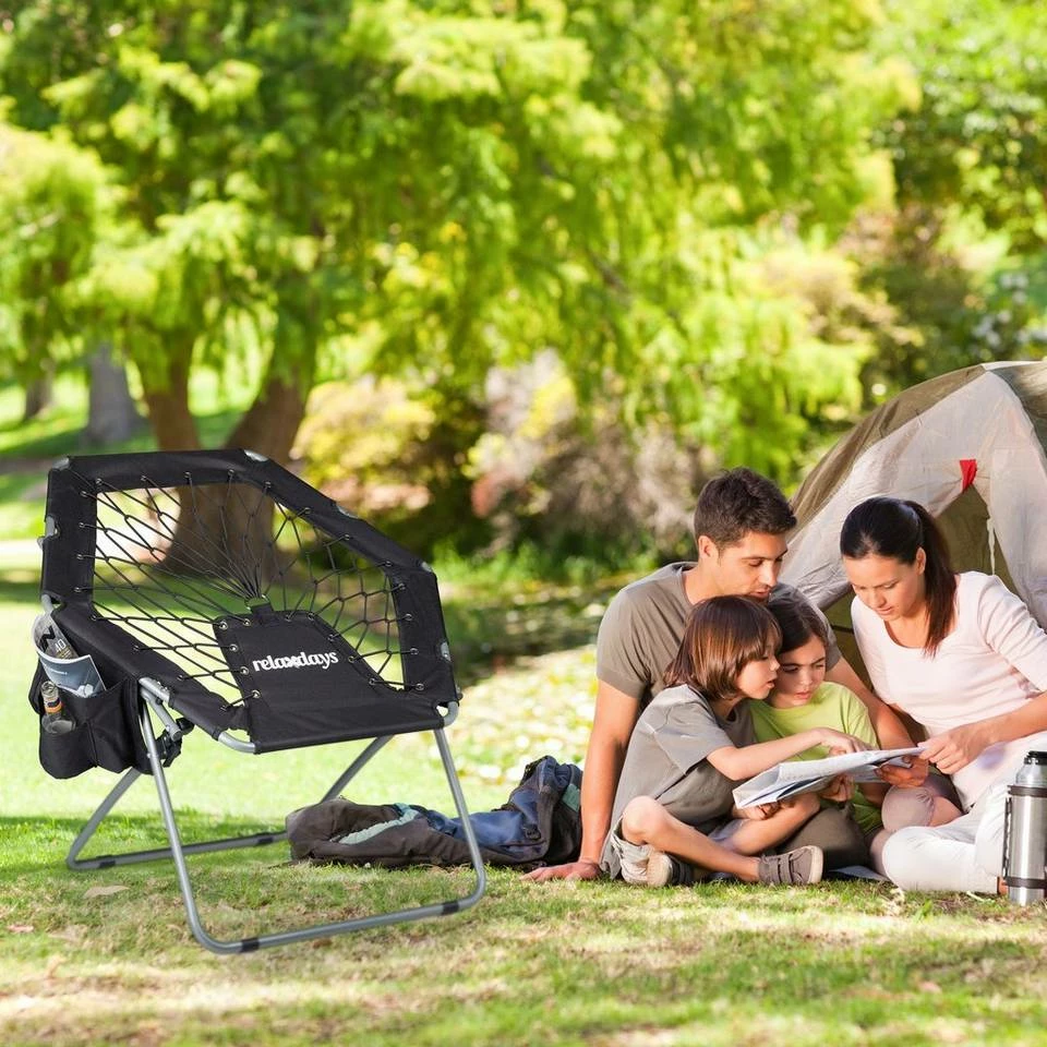 relaxdays Campingstuhl »Bungee Stuhl WEBSTER«, Blau Blau Silber Weiß, Grau Silber Weiß, Schwarz Silber Weiß 3 relaxdays Campingstuhl »Bungee Stuhl WEBSTER«, Blau Blau Silber Weiß, Grau Silber Weiß, Schwarz Silber Weiß – Bild 3