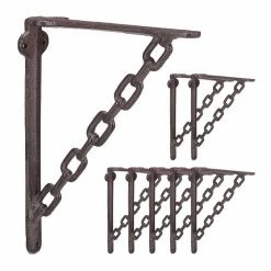 relaxdays Wandregalhalter »8 x Regalwinkel Gusseisen Kette«