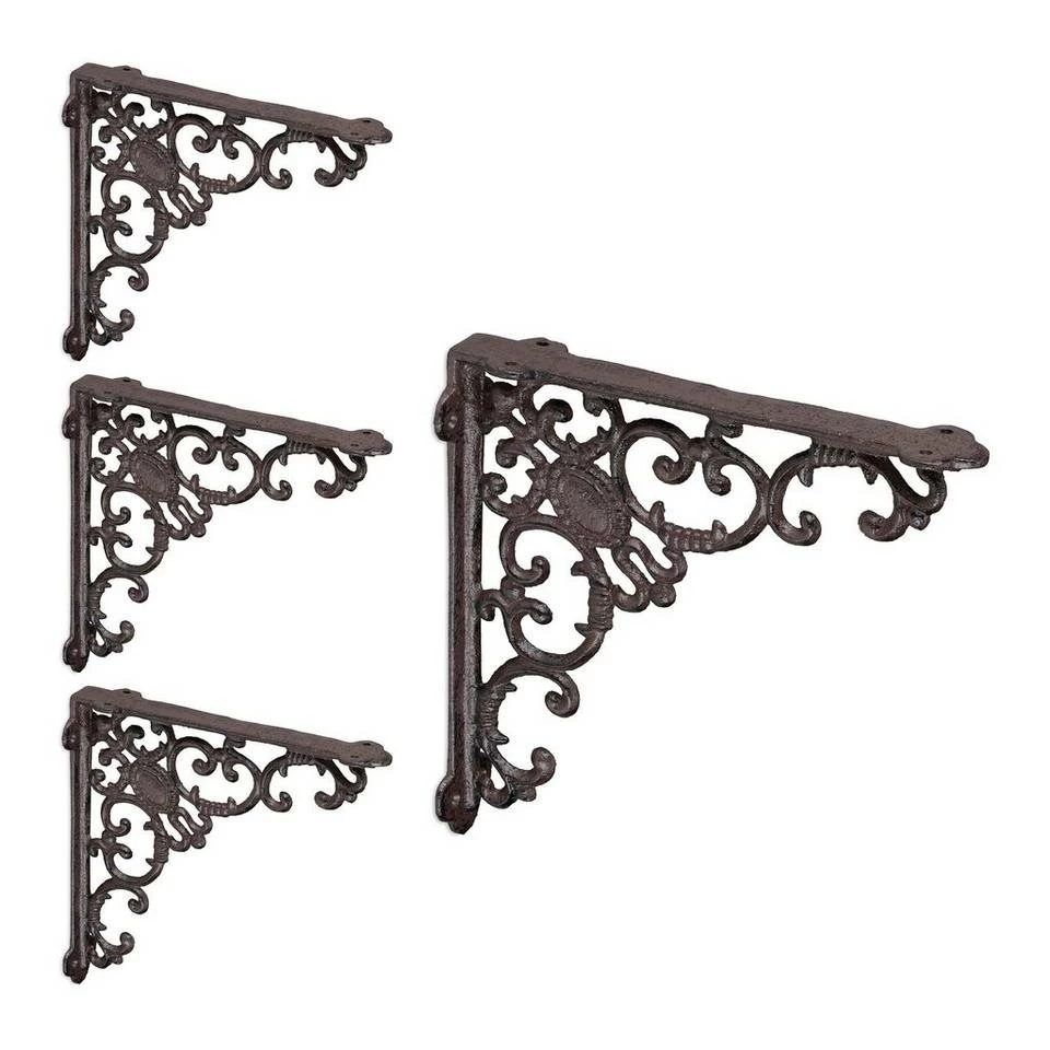 relaxdays Wandregalhalter »4 x Regalwinkel antik braun« 1 relaxdays Wandregalhalter »4 x Regalwinkel antik braun«