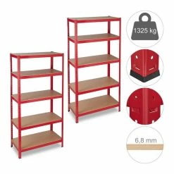 relaxdays Schwerlastregal »2 x Schwerlastregal 1325 kg rot«