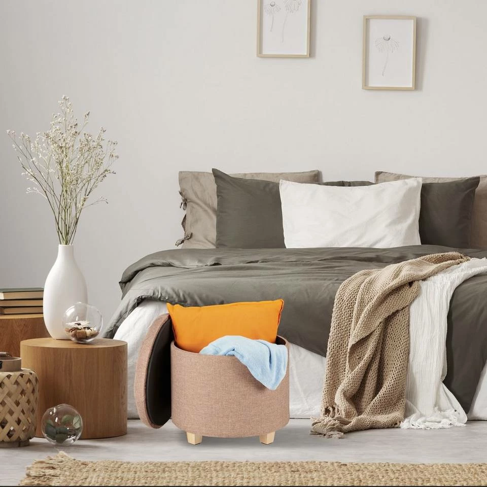 relaxdays Stauraumhocker »Runder Sitzhocker mit Stauraum« 5 relaxdays Stauraumhocker »Runder Sitzhocker mit Stauraum« – Bild 5