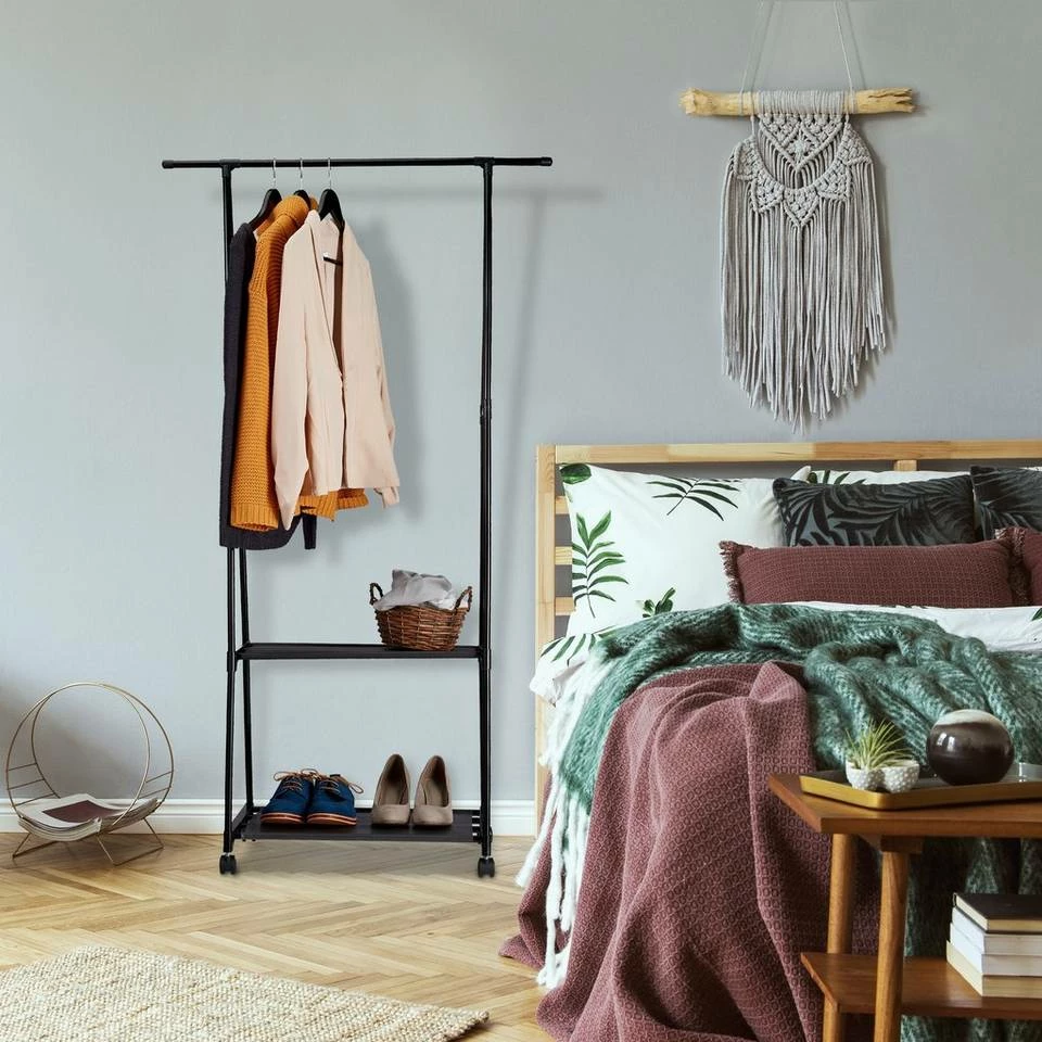 relaxdays Garderobenständer »Rollgarderobe mit 2 Ablagen« 5 relaxdays Garderobenständer »Rollgarderobe mit 2 Ablagen« – Bild 5