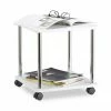 relaxdays Beistelltisch »Beistelltisch rollbar 2 Etagen«, quadratisch