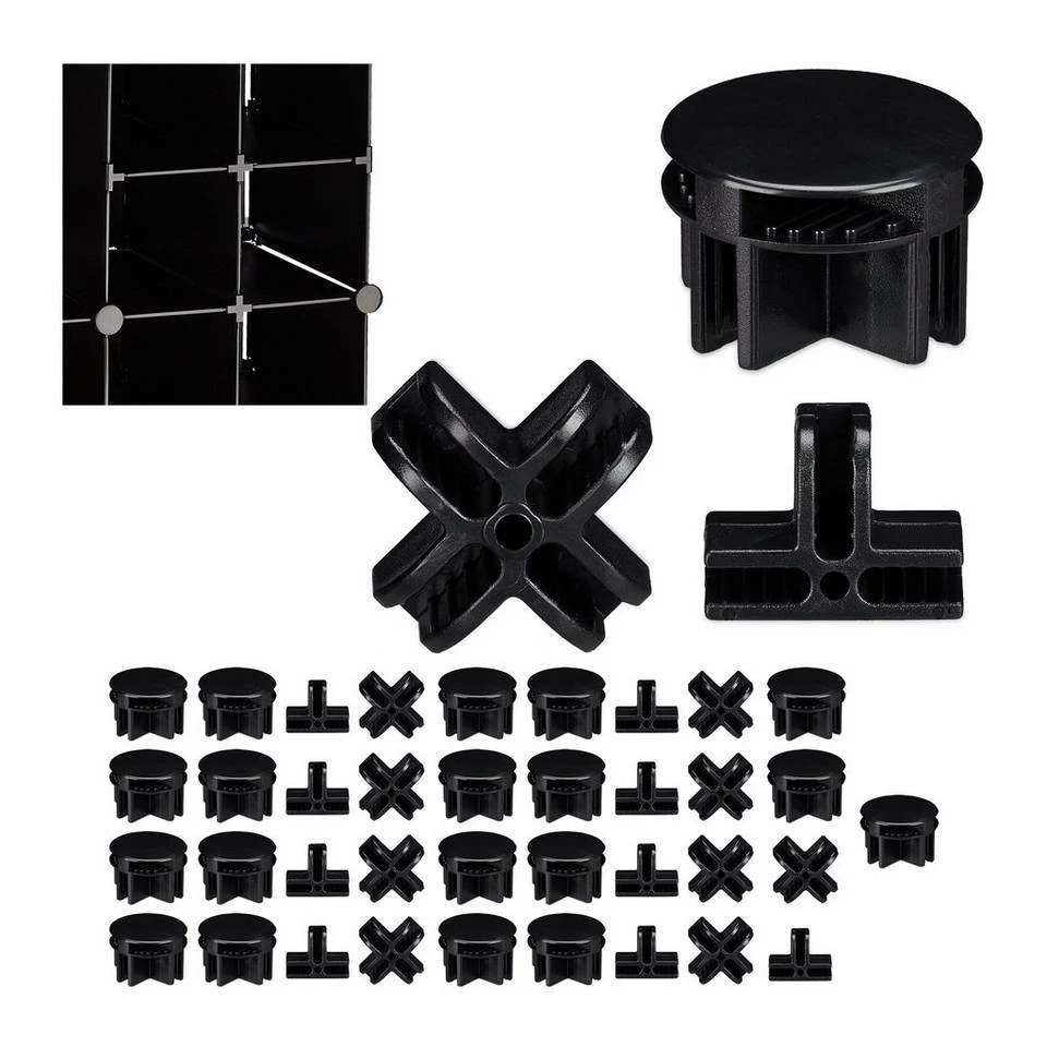 relaxdays Steckregal »Verbindungsstücke für Steckregalsysteme«, Schwarz Weiß 1 relaxdays Steckregal »Verbindungsstücke für Steckregalsysteme«, Schwarz Weiß