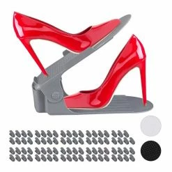 relaxdays Schuhregal »80 x Schuhstapler dunkelgrau«