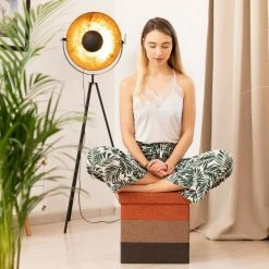 relaxdays Sitzhocker »Gepolsterter Hocker mit bunten Streifen«, A Braun Grün Grau, Orange Hellbraun Braun, Dunkelblau Blau Creme -Deutschland Möbel Verkäufe 2024 b6e6917f 82bc 529a badc 01e0f3baa529