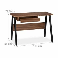relaxdays Schreibtisch »Moderner Schreibtisch mit Tastaturauzug«, Holz / Schwarz Weiß, Braun Schwarz -Deutschland Möbel Verkäufe 2024 b7bedffe 711a 5abd 9779 0af3b17687c6