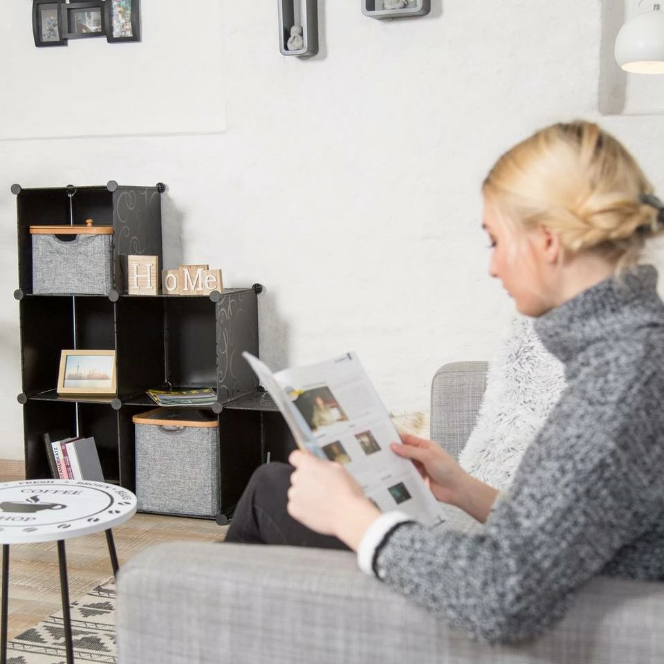 relaxdays Stufenregal »Stufenregal 6 Fächer zum Stecken«, Schwarz Weiß Schwarz 2 relaxdays Stufenregal »Stufenregal 6 Fächer zum Stecken«, Schwarz Weiß Schwarz – Bild 2