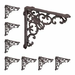 relaxdays Wandregalhalter »8 x Regalwinkel antik braun«