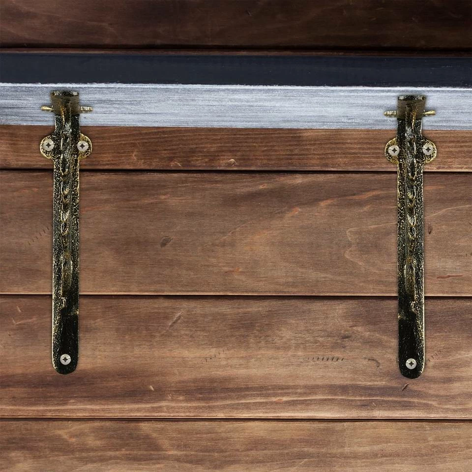 relaxdays Wandregalhalter »2er Set Regalwinkel Gusseisen Feder«, Bronze Braun Gold, Braun, Weiß, Schwarz 2 relaxdays Wandregalhalter »2er Set Regalwinkel Gusseisen Feder«, Bronze Braun Gold, Braun, Weiß, Schwarz – Bild 2