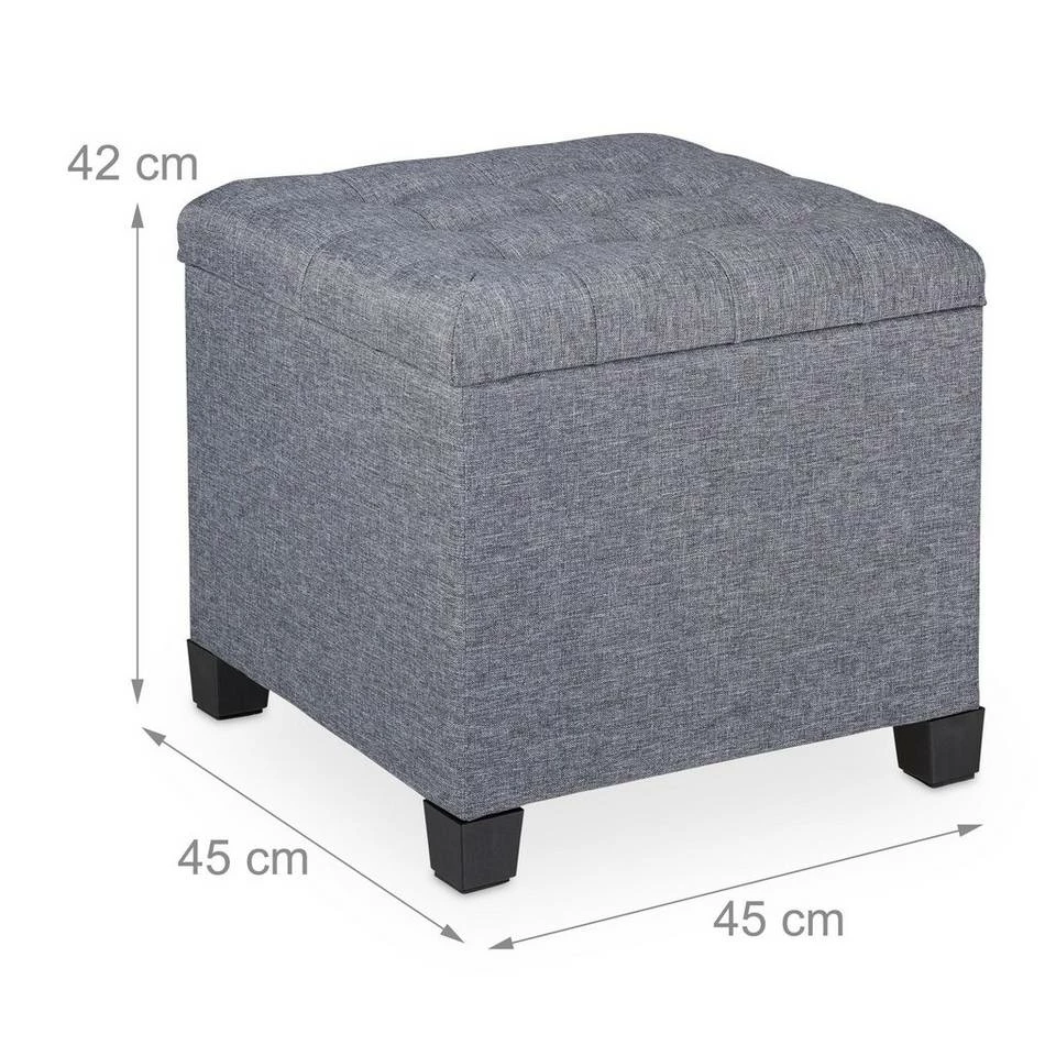 relaxdays Sitzhocker »Gepolsterter Sitzhocker in Grau« 4 relaxdays Sitzhocker »Gepolsterter Sitzhocker in Grau« – Bild 4