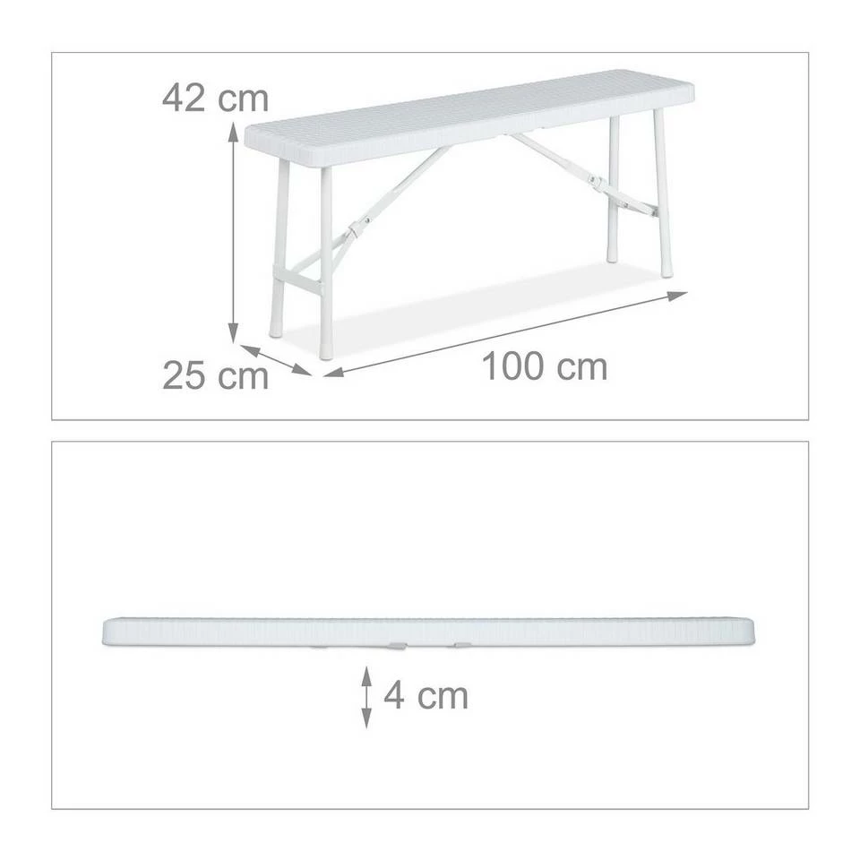 relaxdays Gartenbank »Weiße Bierbank 2er Set« 4 relaxdays Gartenbank »Weiße Bierbank 2er Set« – Bild 4