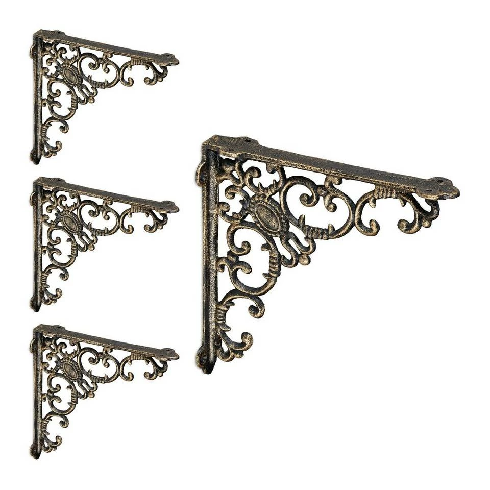 relaxdays Wandregalhalter »4 x Regalwinkel antik bronze« 1 relaxdays Wandregalhalter »4 x Regalwinkel antik bronze«