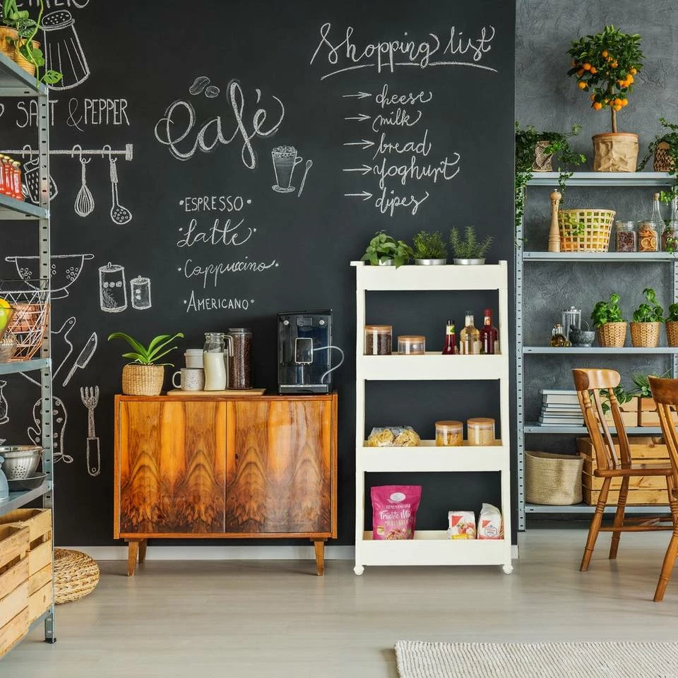 relaxdays Schieberegal »Nischenwagen mit 4 Ablagen«, Weiß 2 relaxdays Schieberegal »Nischenwagen mit 4 Ablagen«, Weiß – Bild 2