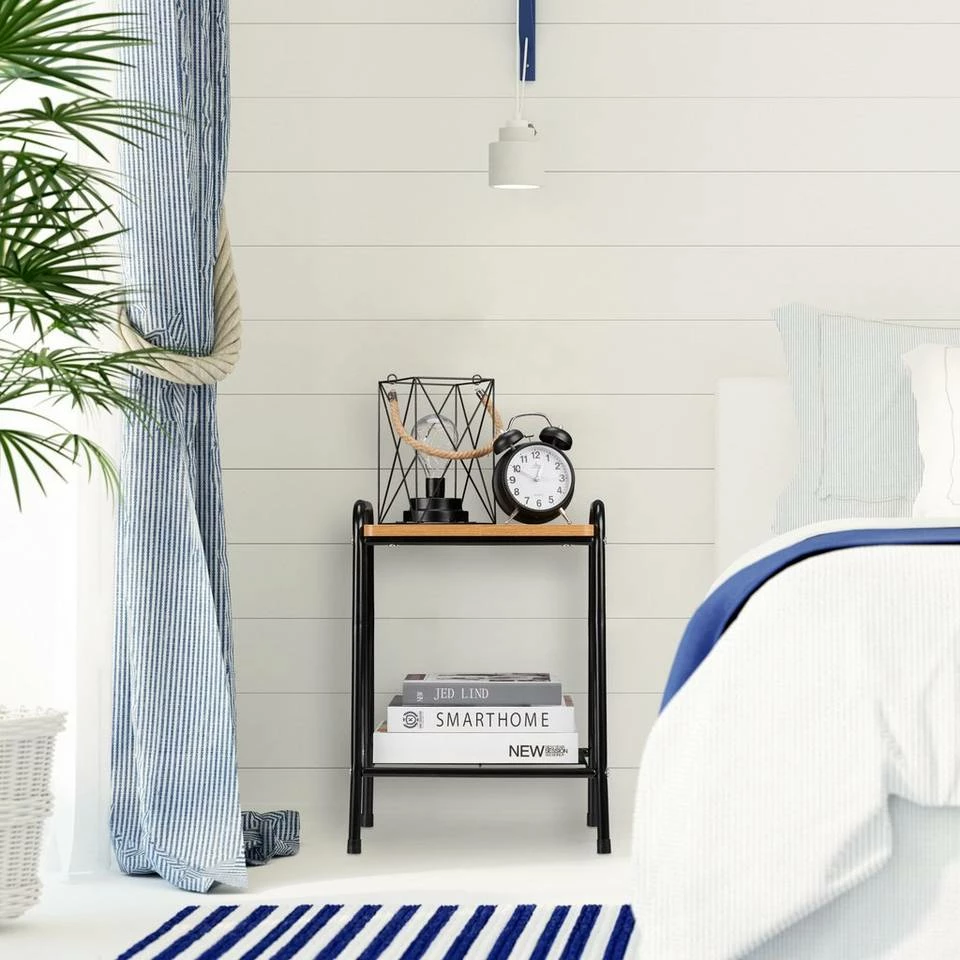 relaxdays Beistelltisch »Beistelltisch Holzoptik & Metall« 2 relaxdays Beistelltisch »Beistelltisch Holzoptik & Metall« – Bild 2